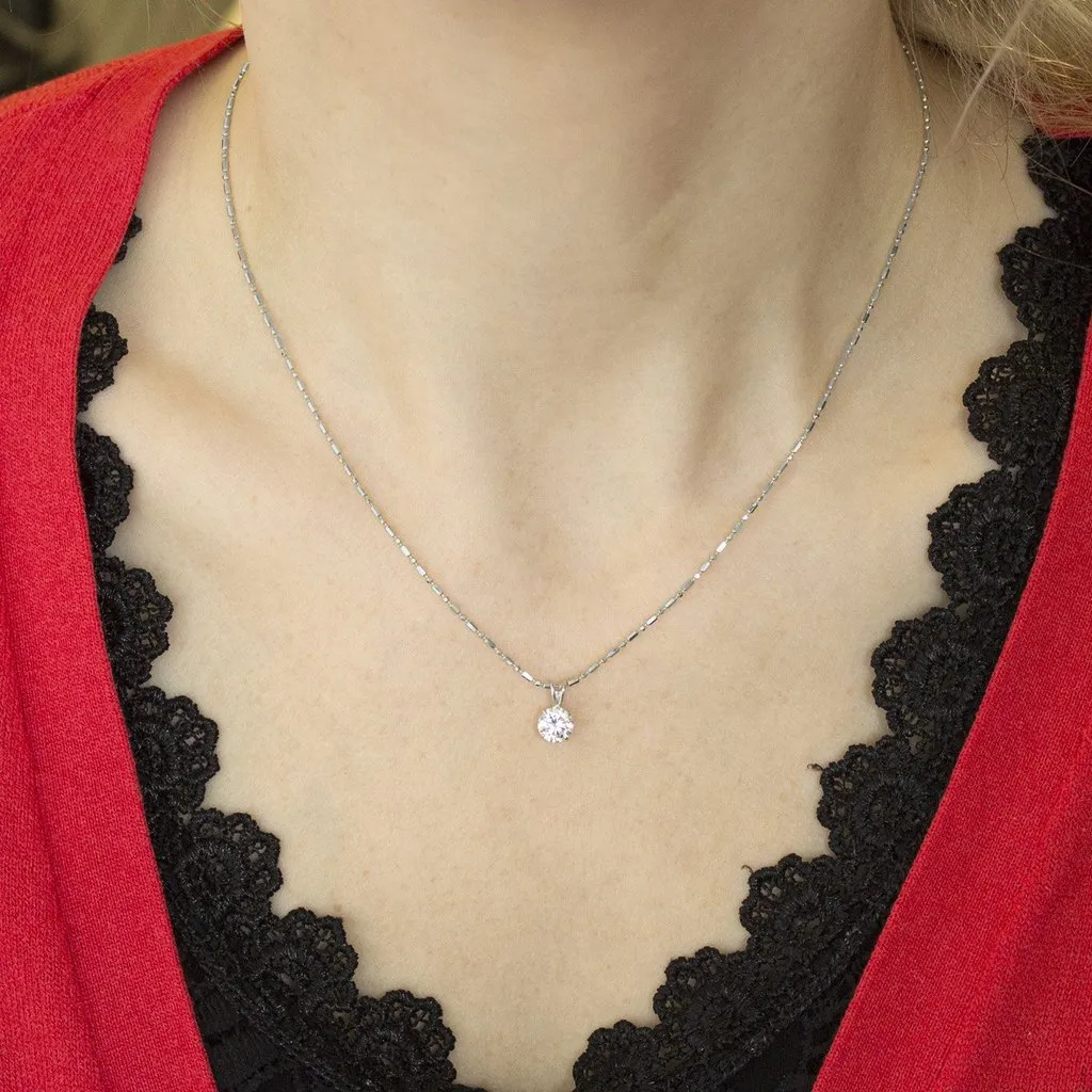 14K White Gold 1.2mm Bar and Ball Bead Chain