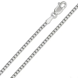 14K White Gold 1.2mm Box Pendant Chain
