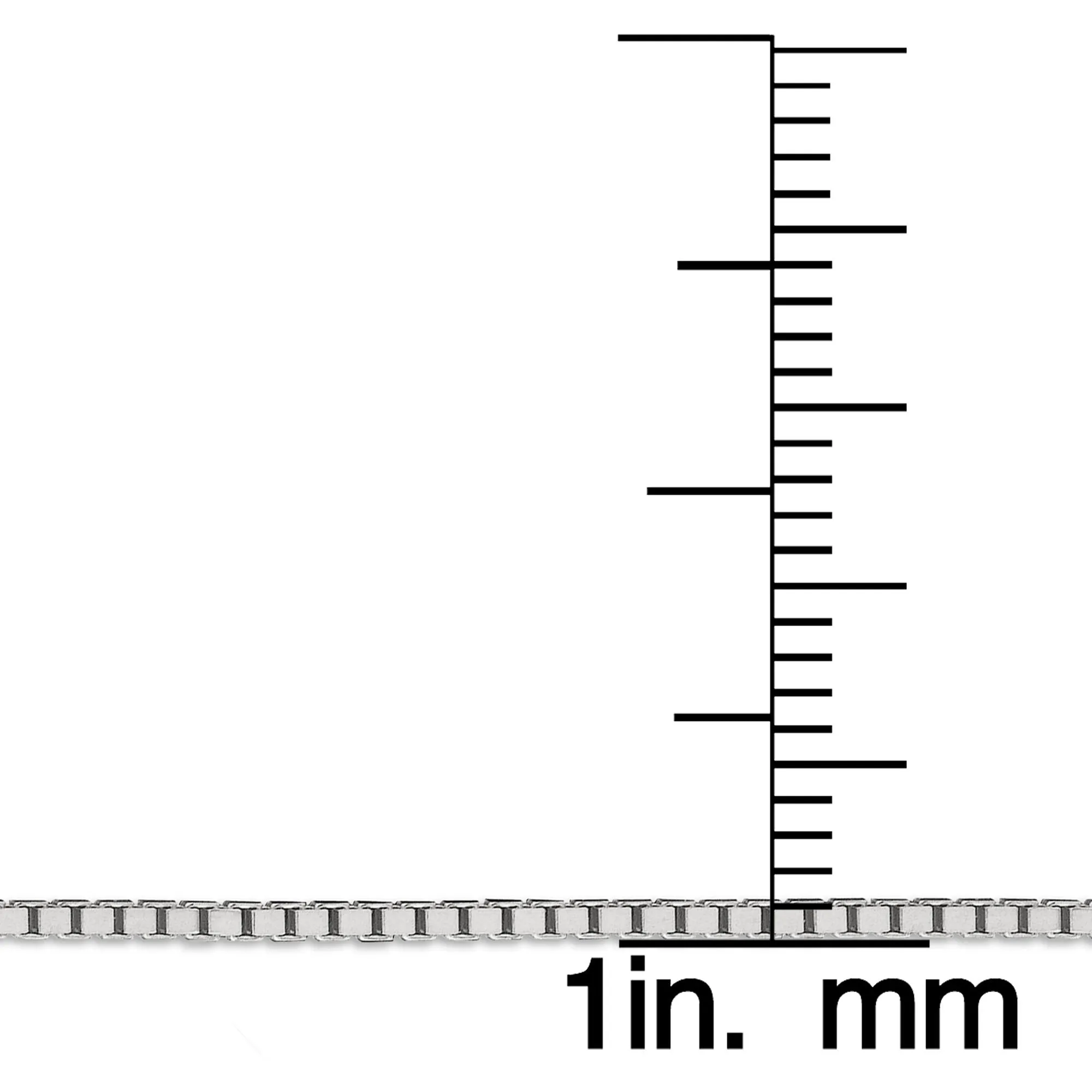 14K White Gold 1.2mm Box Pendant Chain