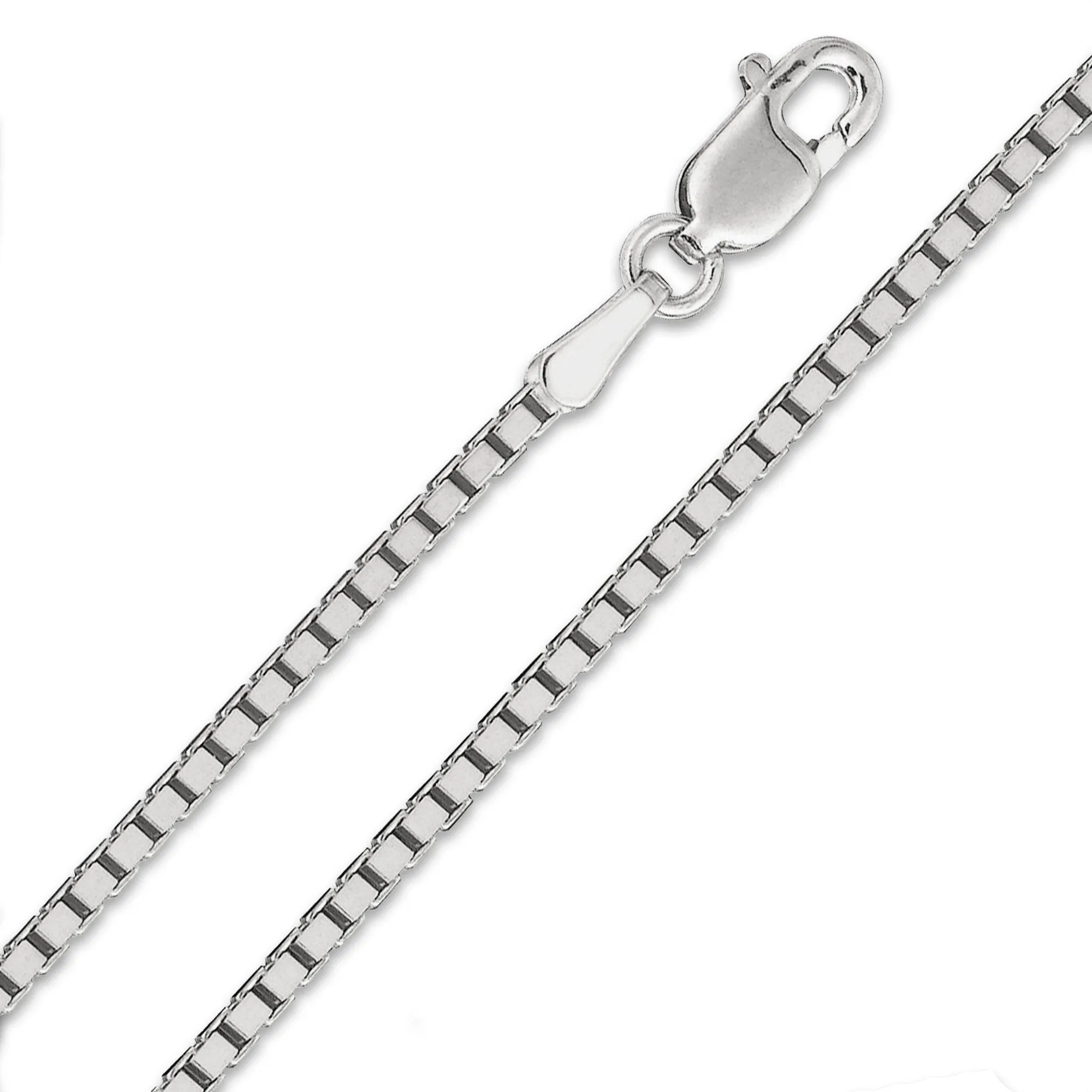 14K White Gold 1.4mm Box Pendant Chain