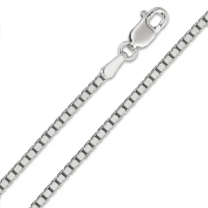 14K White Gold 1.4mm Box Pendant Chain