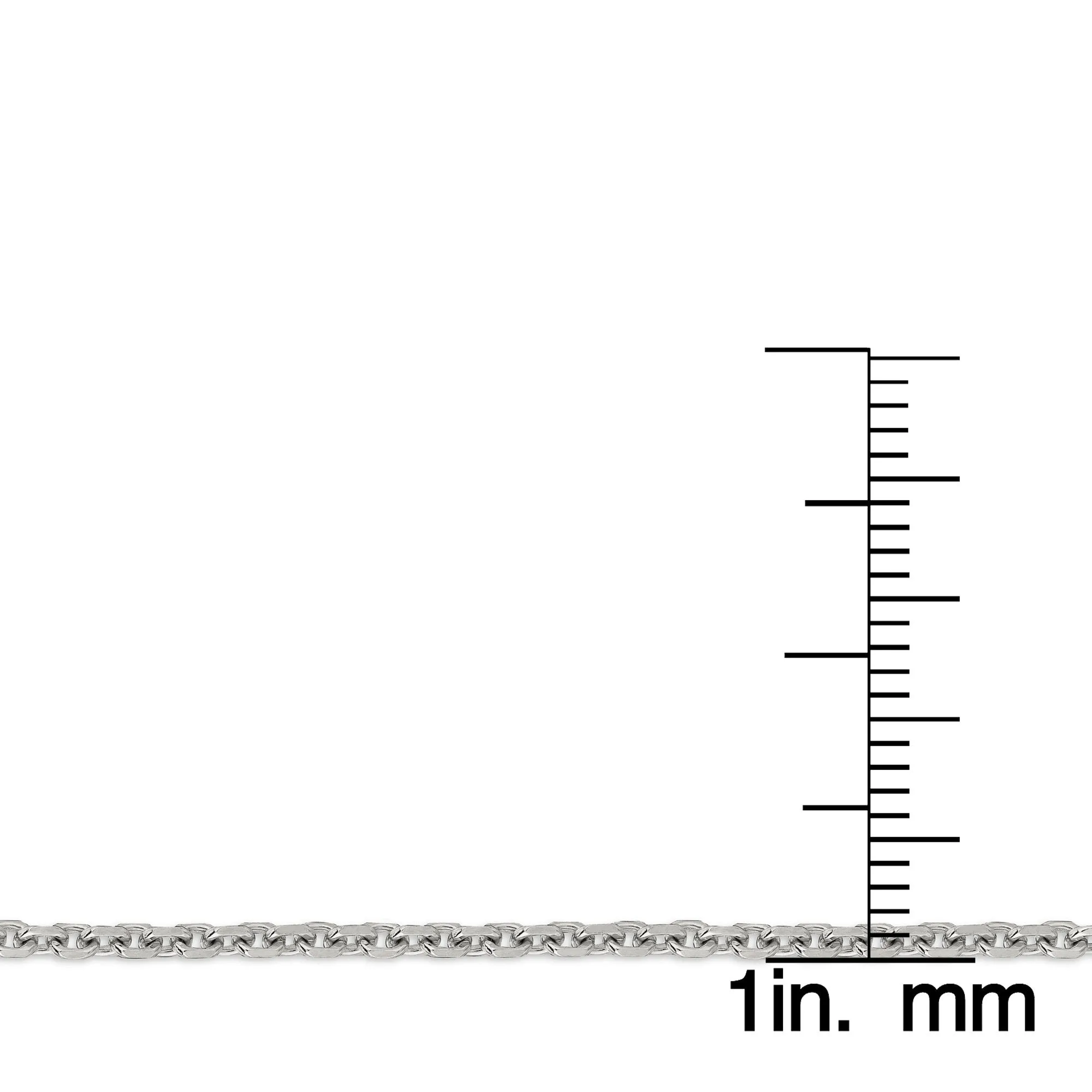 14K White Gold 1.5mm Cable Diamond Cut Chain