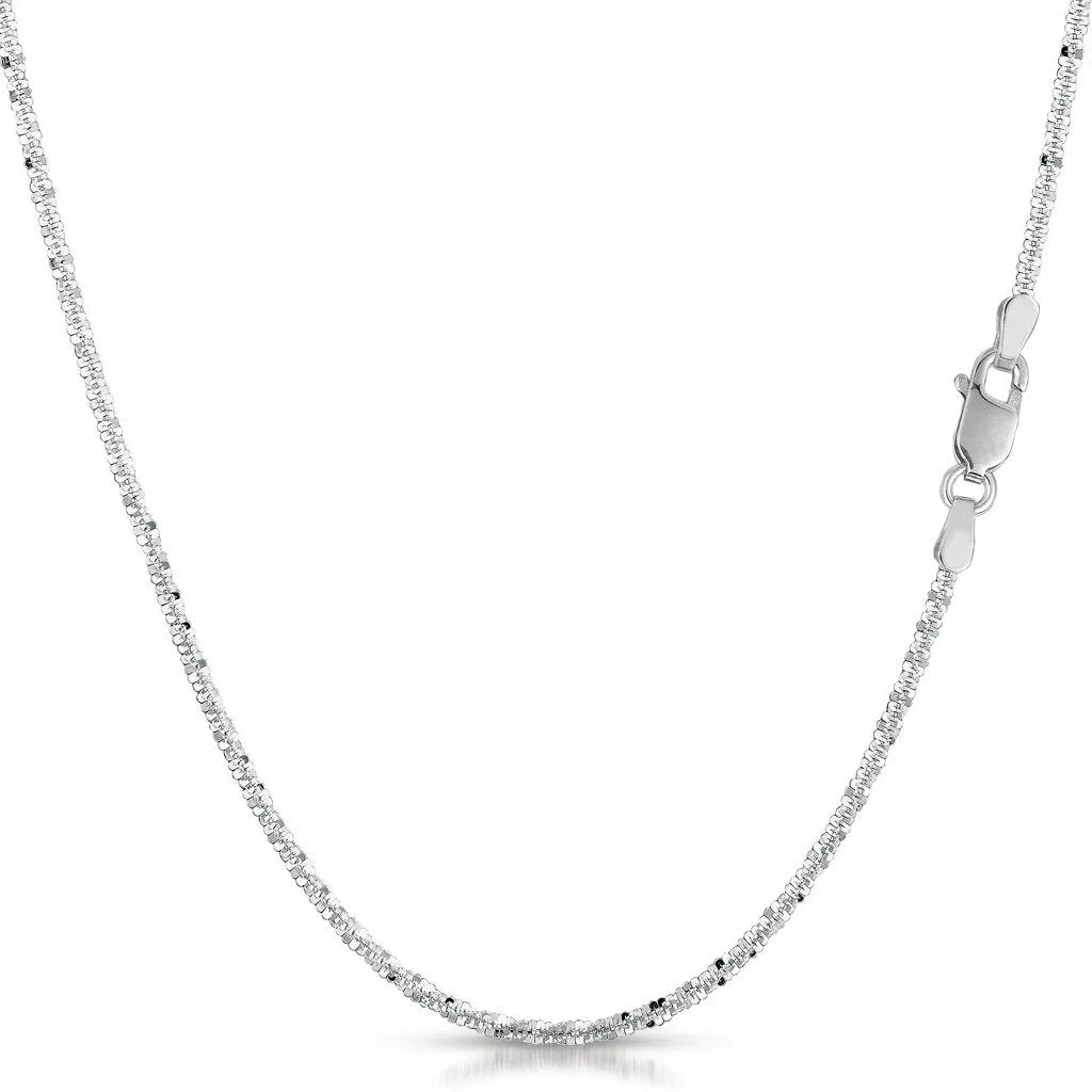 14K White Gold 1.5mm Sparkle Chain