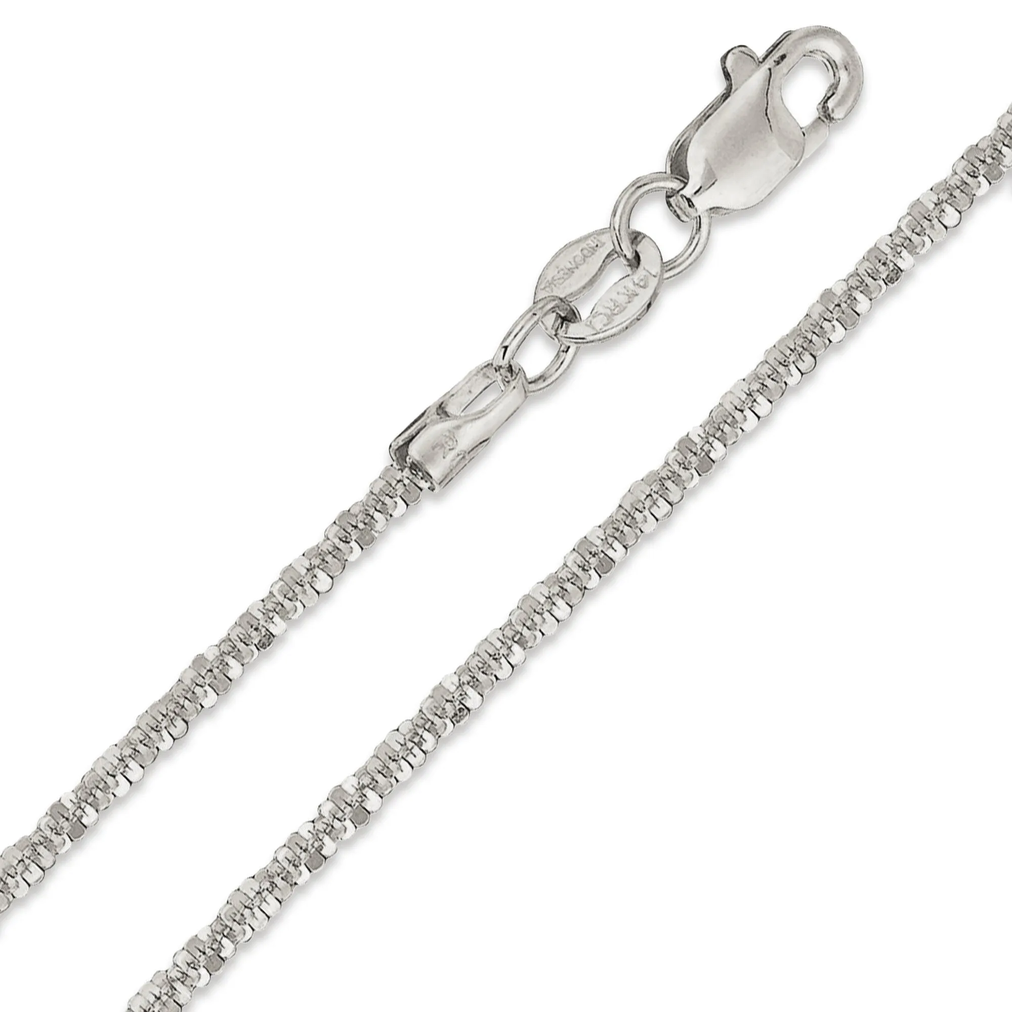 14K White Gold 1.5mm Sparkle Chain