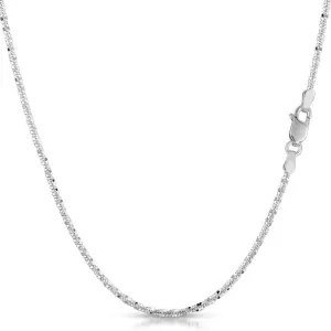 14K White Gold 1.5mm Sparkle Chain