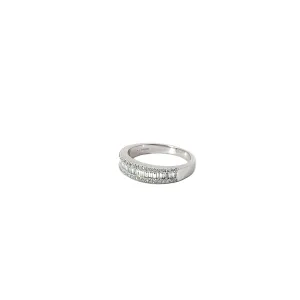 14k White Gold 1ct G SI1 Baguette and Round total diamond weight ring