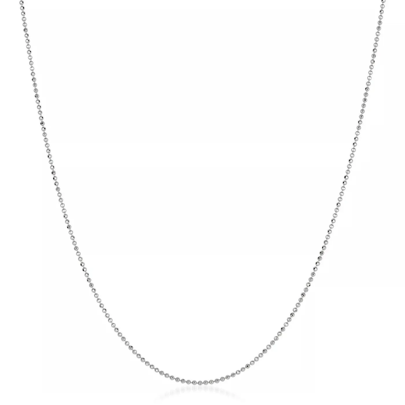 14K White Gold 1mm Ball Bead Chain