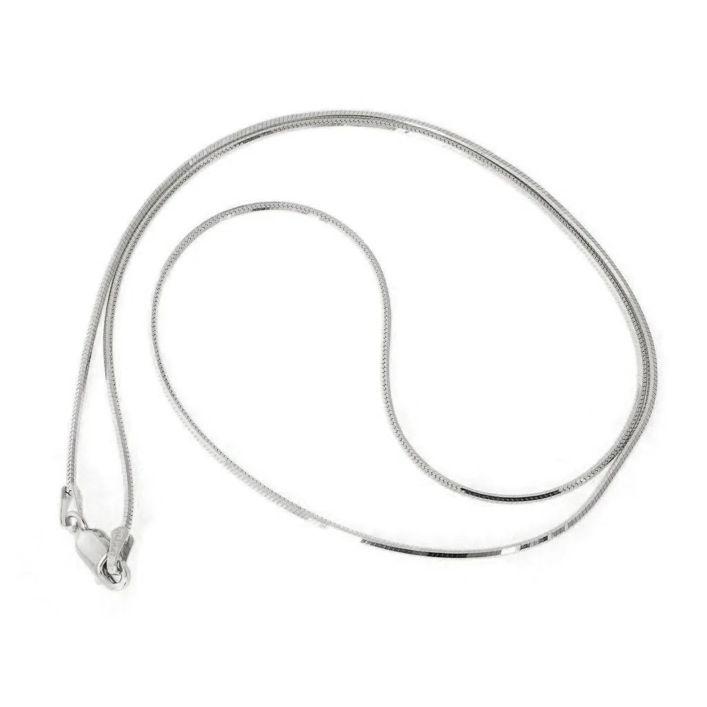 14K White Gold 1mm Octagonal Snake Chain