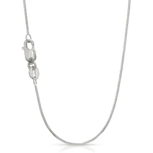 14K White Gold 1mm Octagonal Snake Chain