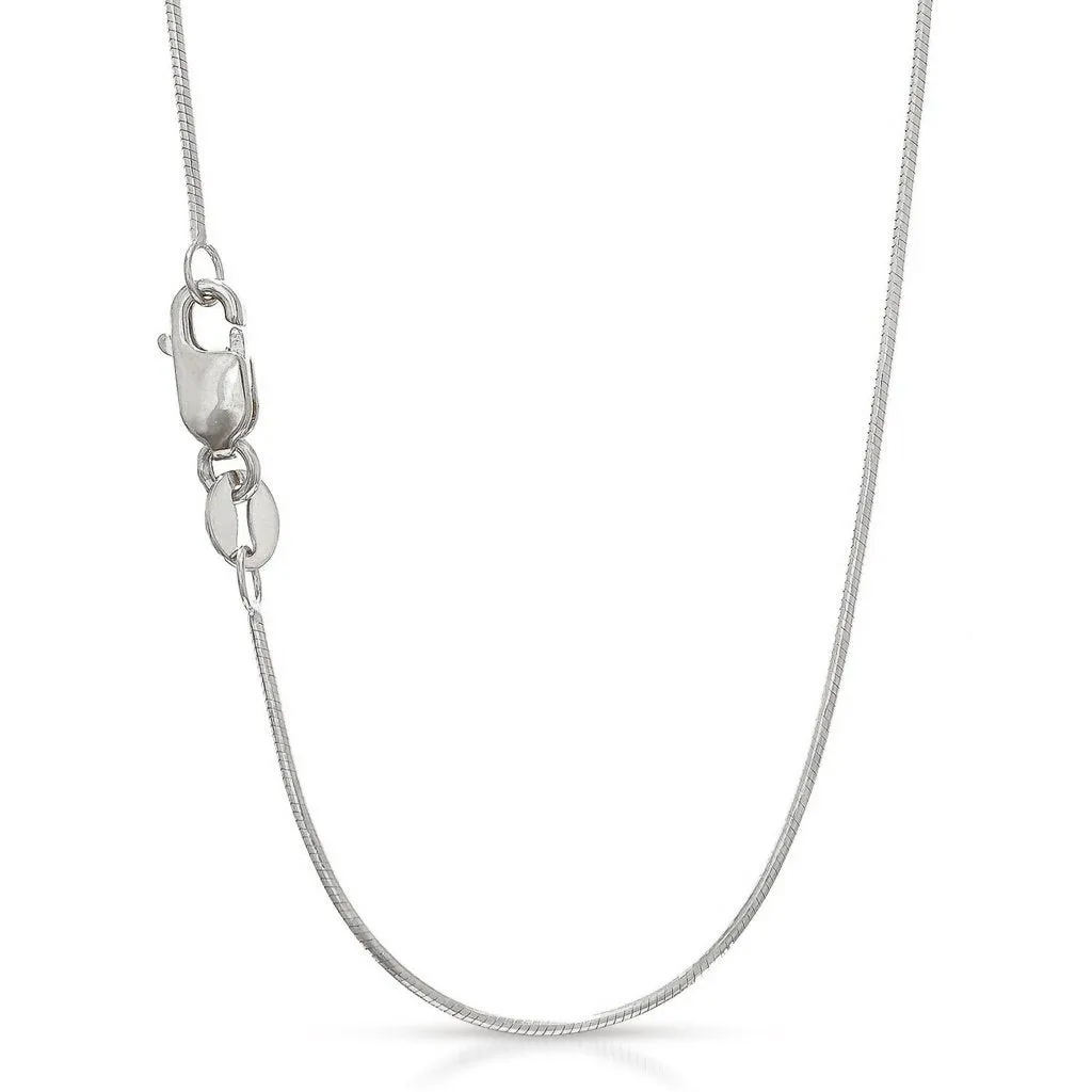 14K White Gold 1mm Octagonal Snake Chain