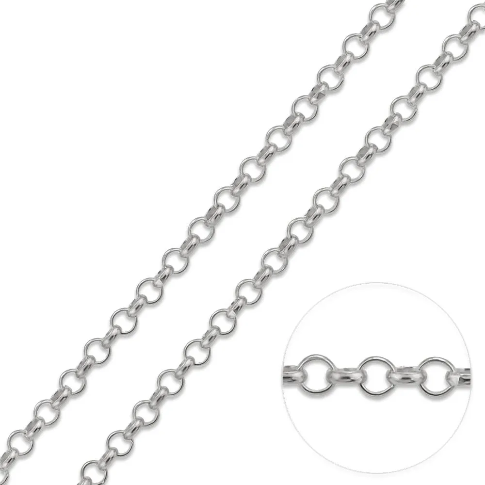 14K White Gold 2.5mm Rolo Chain