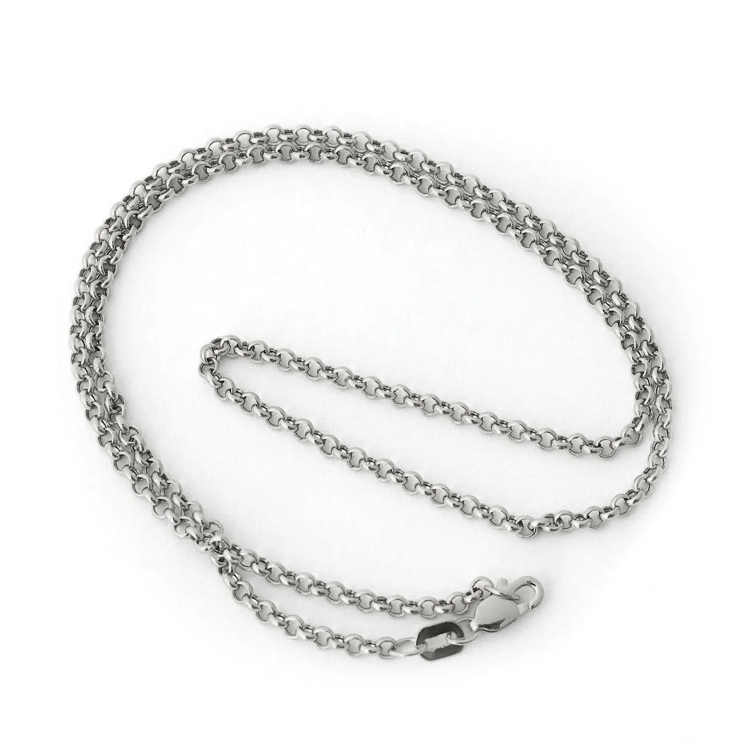 14K White Gold 2.5mm Rolo Chain