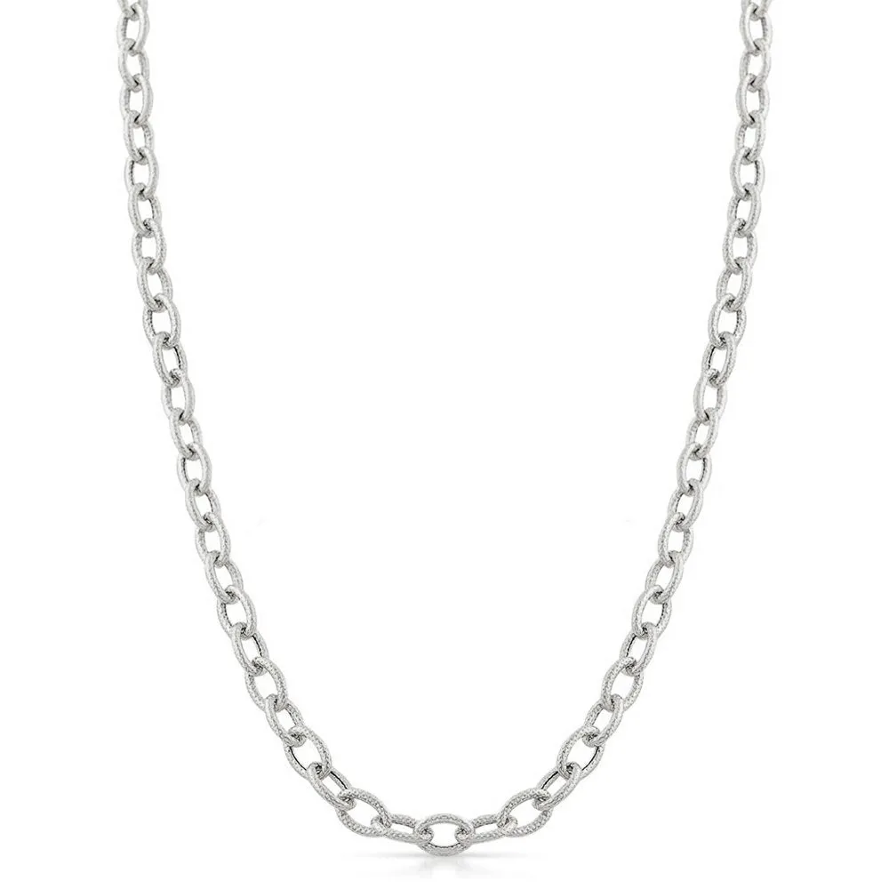14K White Gold 2.5mm Textured Cable Chain