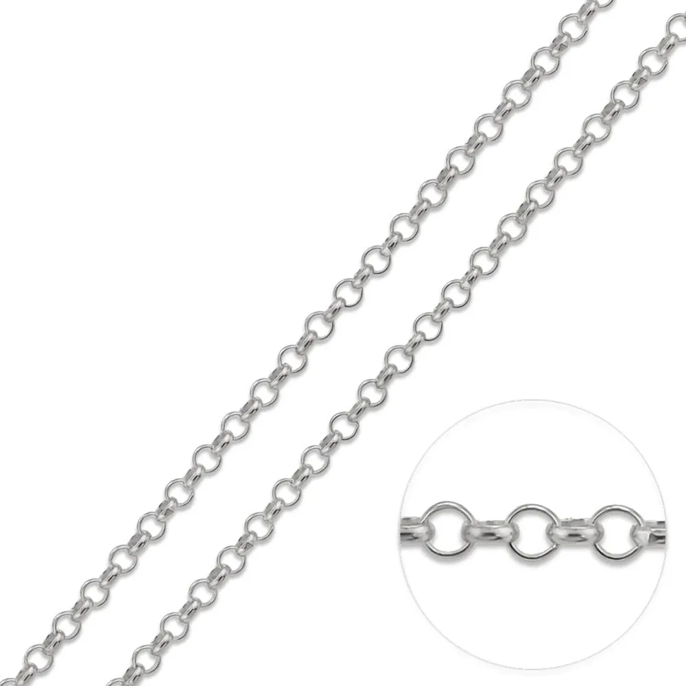 14K White Gold 2mm Rolo Chain