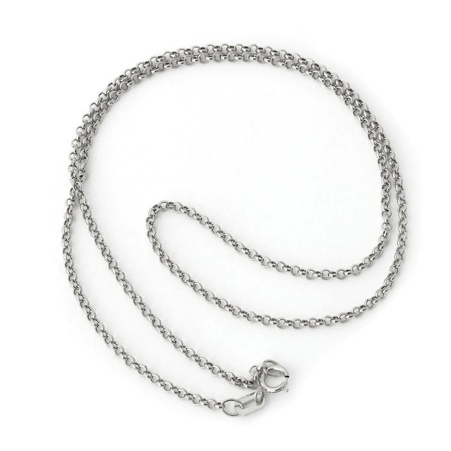 14K White Gold 2mm Rolo Chain