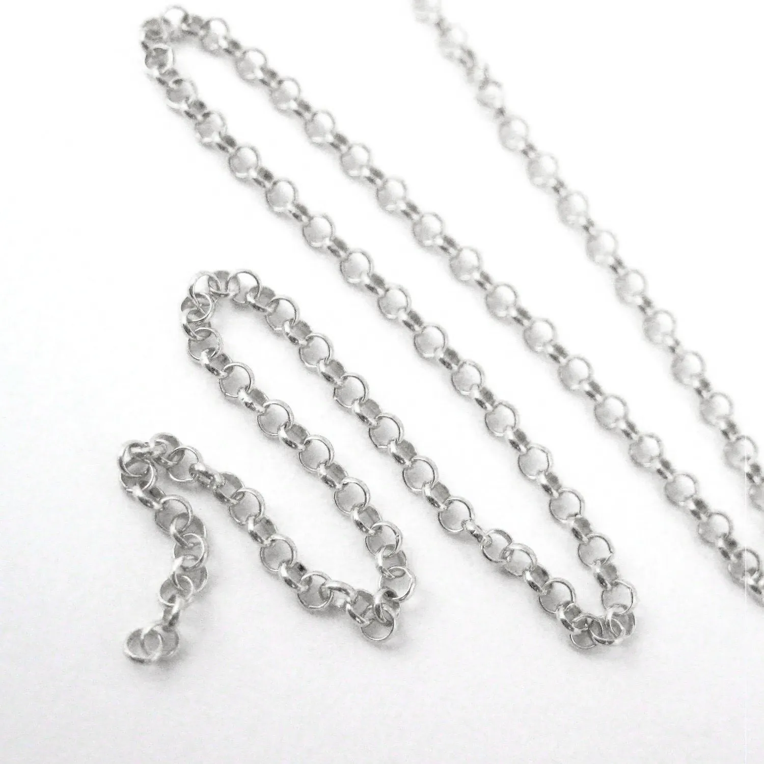 14K White Gold 2mm Rolo Chain