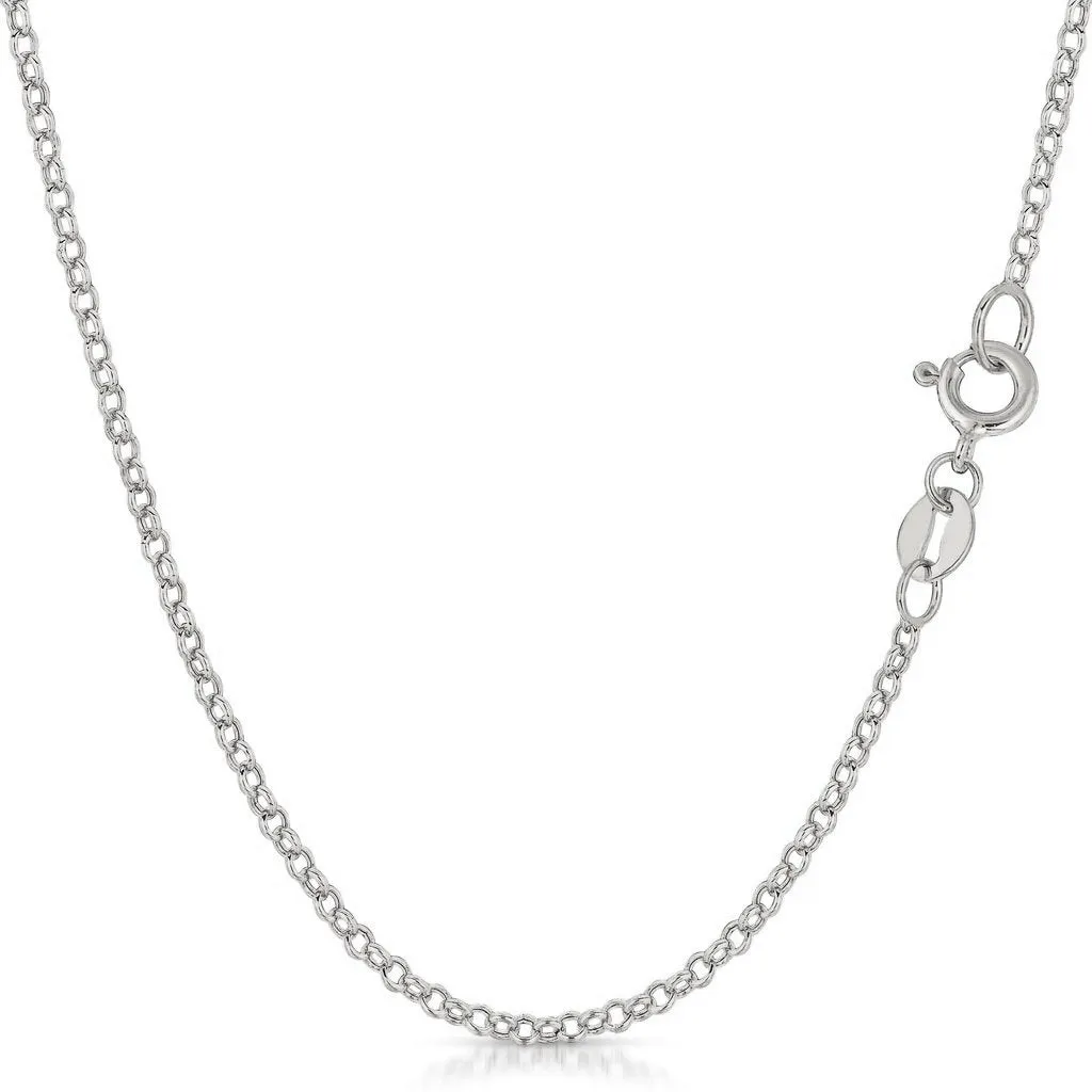 14K White Gold 2mm Rolo Chain