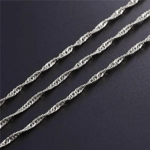 14K White Gold 2mm Singapore Chain