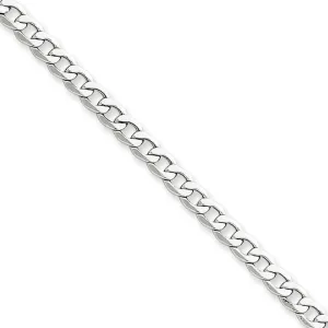 14k White Gold 4.30m Semi Solid Curb Link Chain