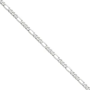14k White Gold 6.00-mm Flat Solid Figaro Chain
