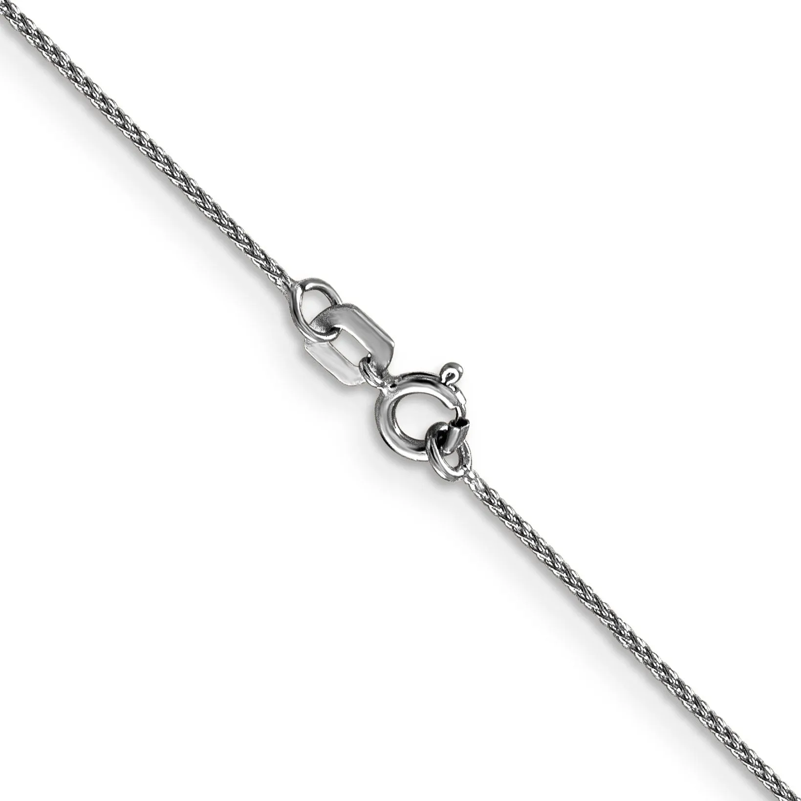 14k White Gold .65 mm wide Spiga Wheat Pendant Chain