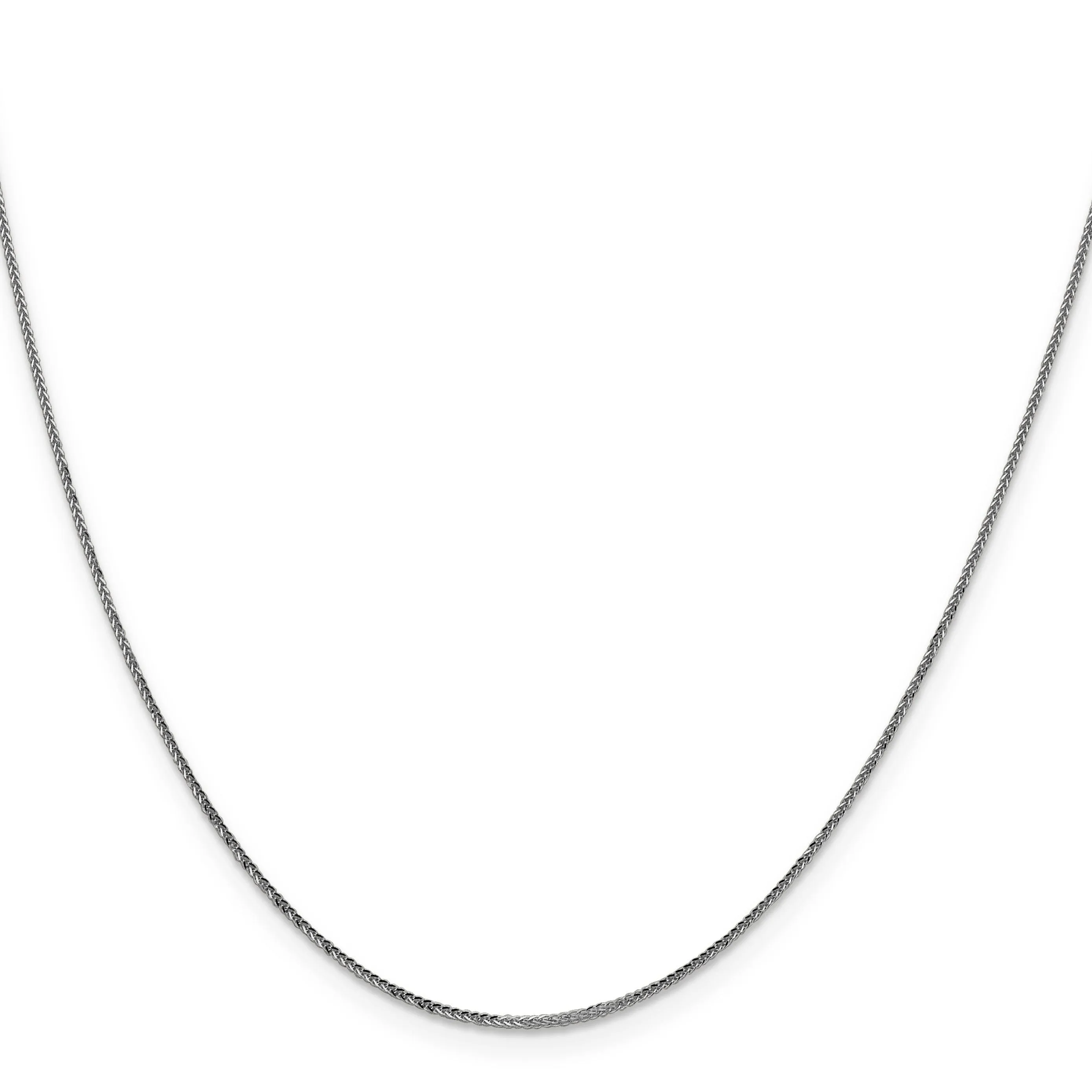 14K White Gold .8 mm D.C Quadra Wheat Chain