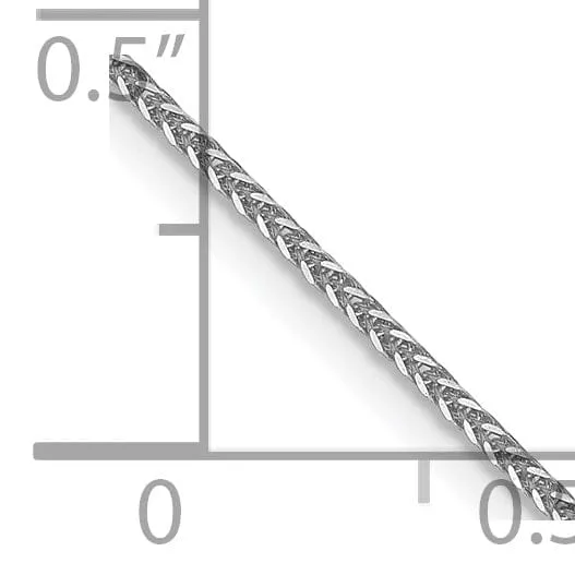 14K White Gold .8 mm D.C Quadra Wheat Chain
