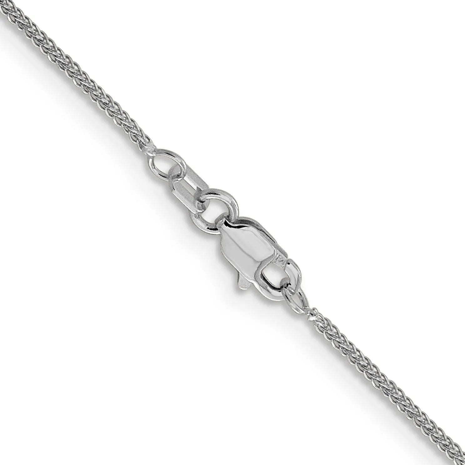 14K White Gold .8 mm D.C Quadra Wheat Chain