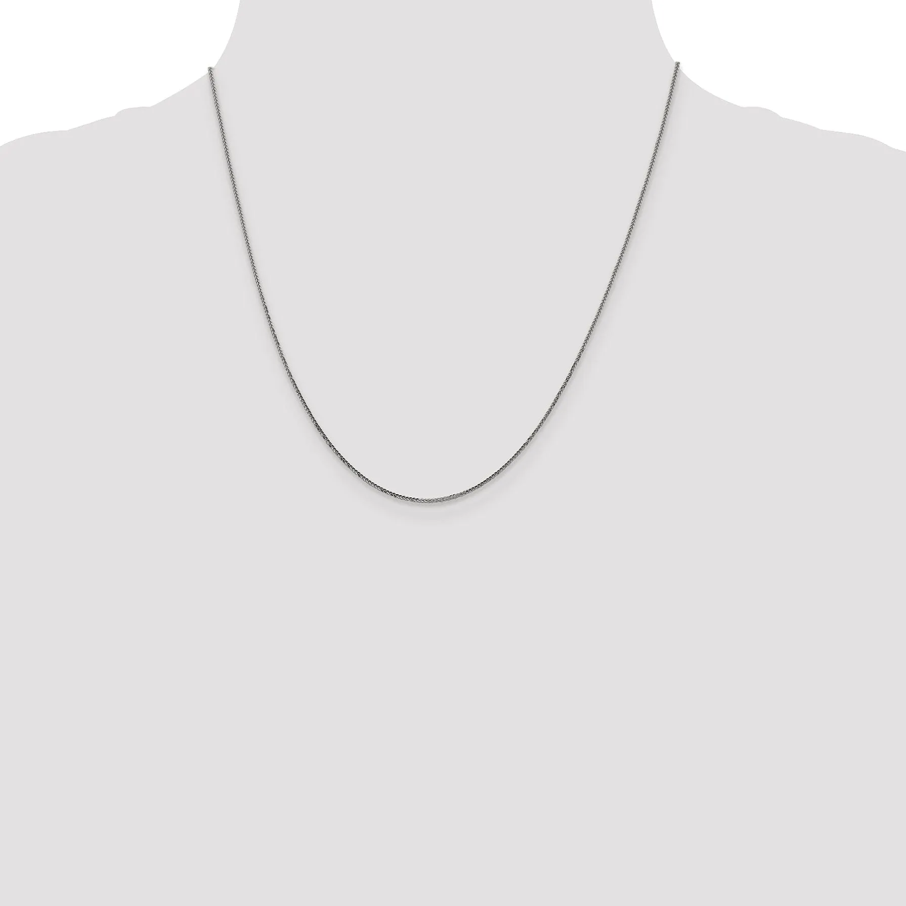 14K White Gold .8 mm D.C Quadra Wheat Chain