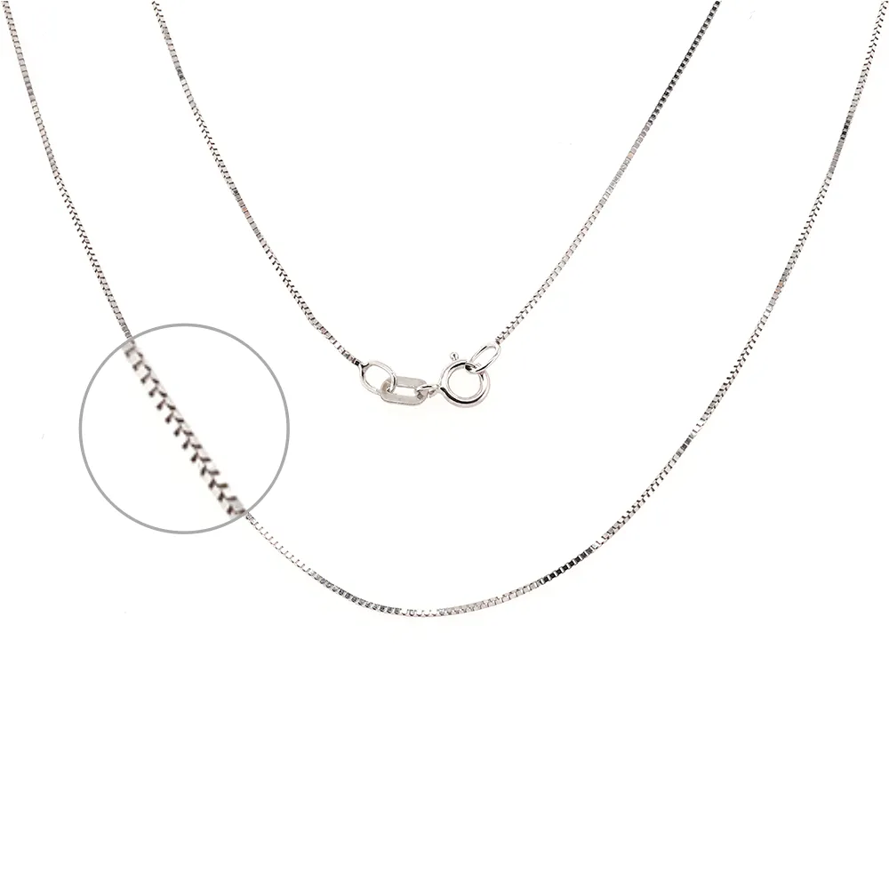 14K White Gold Box Chain 1.1 Grams
