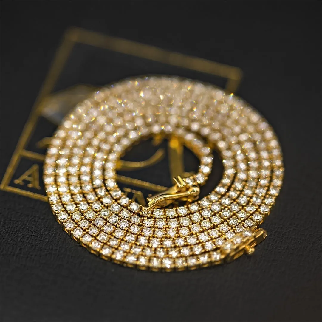 14k White Gold Diamond Tennis Chain 2 mm 4.5 Ctw