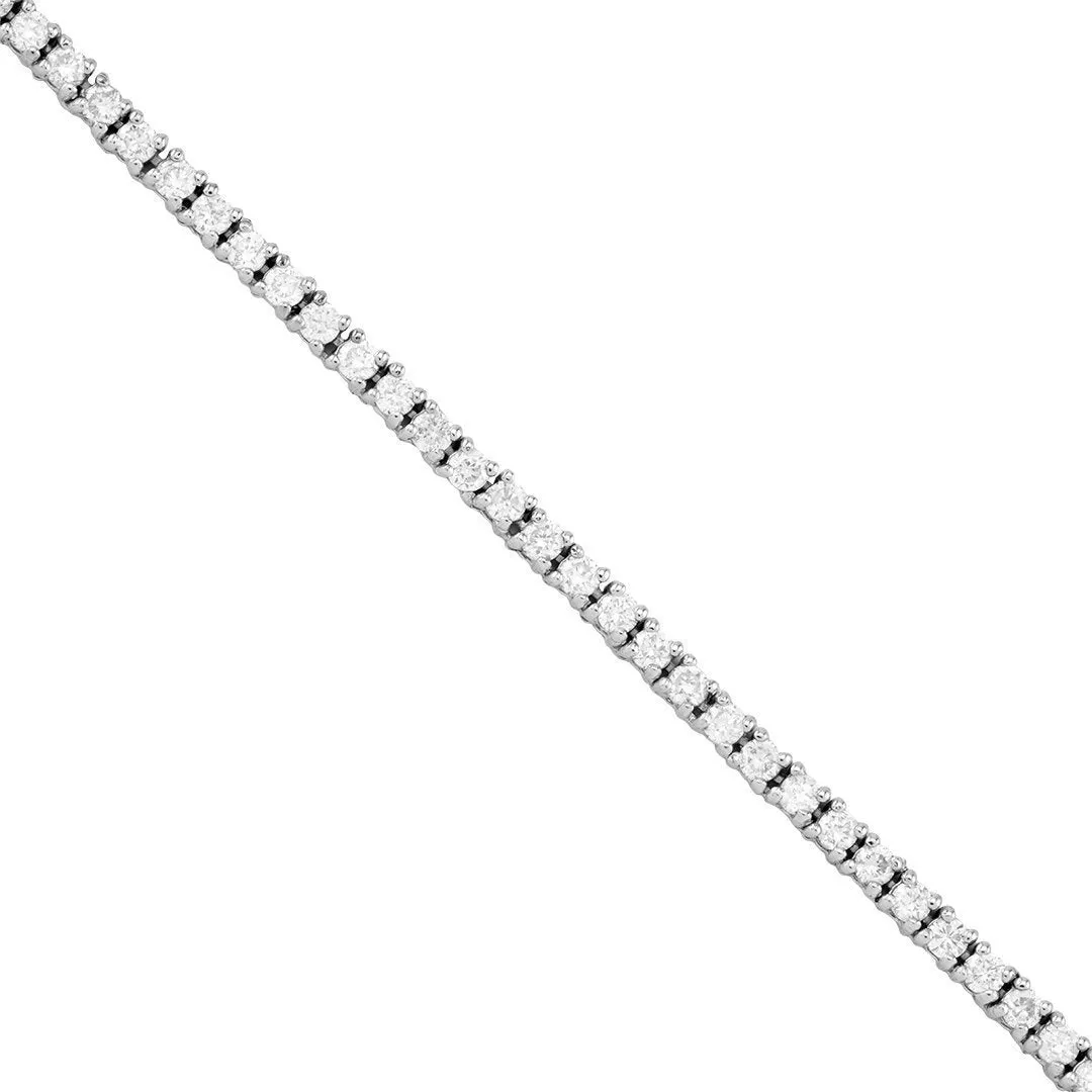 14k White Gold Diamond Tennis Chain 2 mm 4.5 Ctw