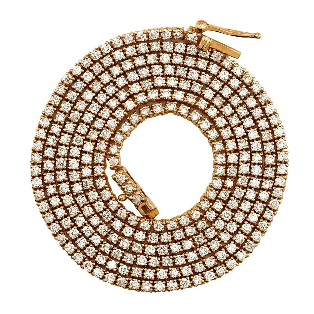 14k White Gold Diamond Tennis Chain 2 mm 4.5 Ctw