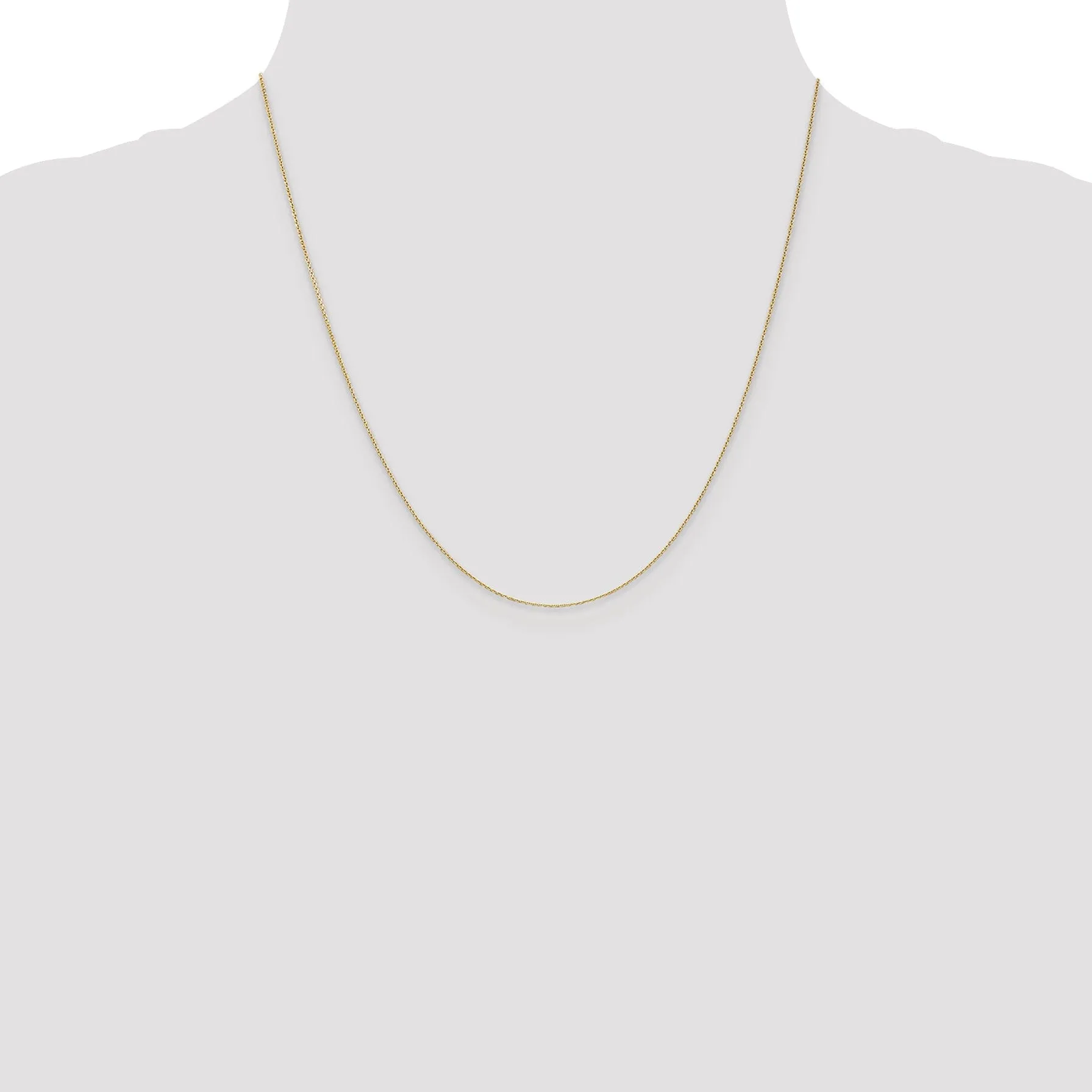 14k Yellow Gold 0.75mm Round Link Cable Chain