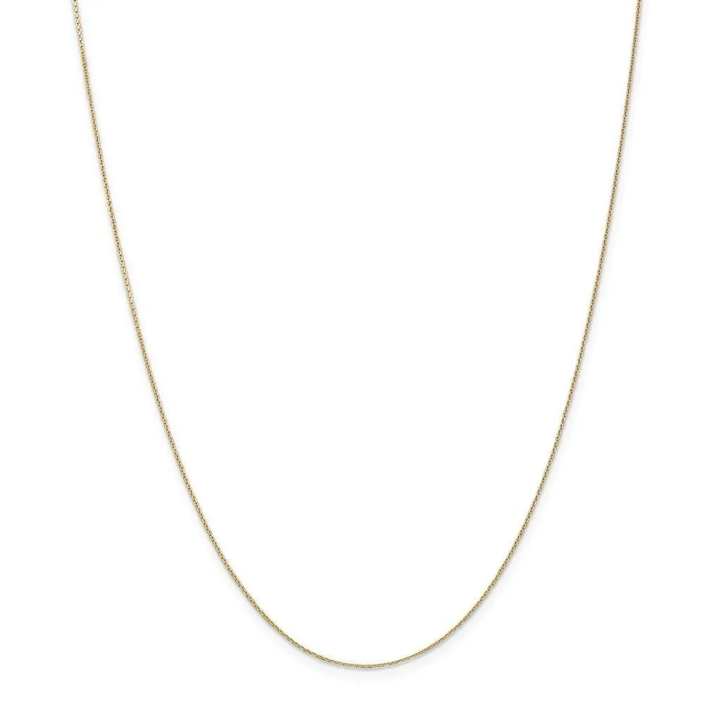 14k Yellow Gold 0.75mm Round Link Cable Chain