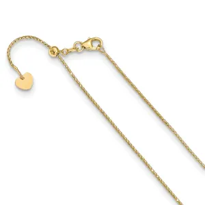 14k Yellow Gold 1 mm DC Franco Adjustable Chain