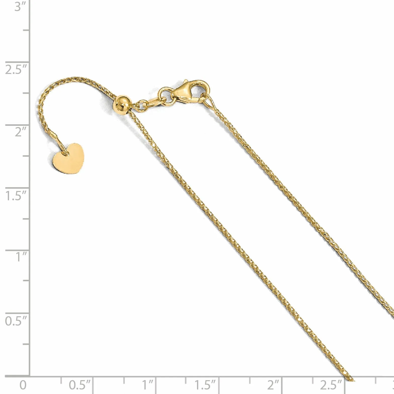 14k Yellow Gold 1 mm DC Franco Adjustable Chain