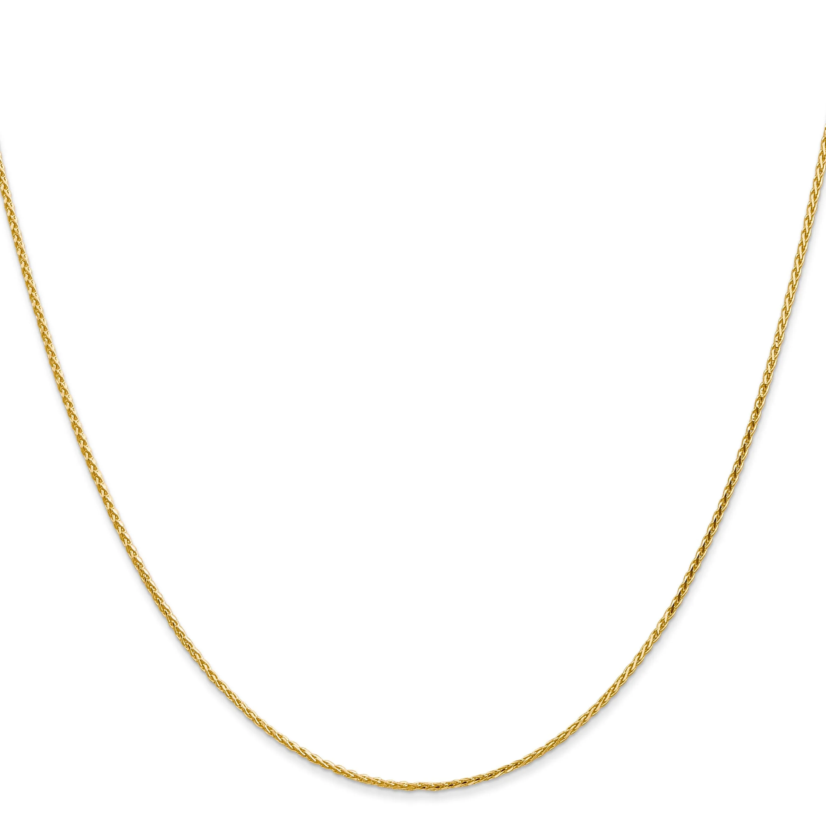14k Yellow Gold 1.0mm Diamond Cut Wheat Chain