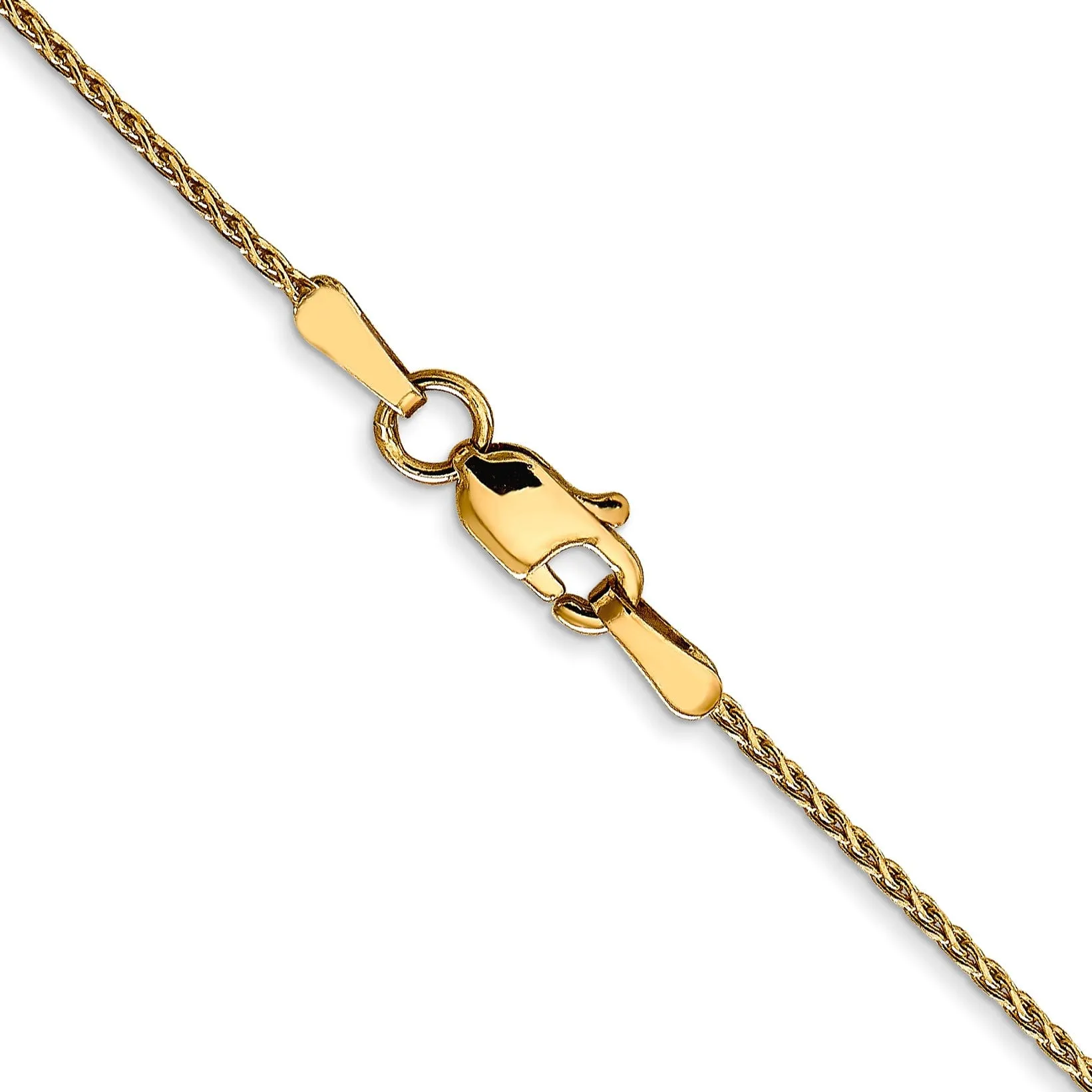 14k Yellow Gold 1.0mm Diamond Cut Wheat Chain