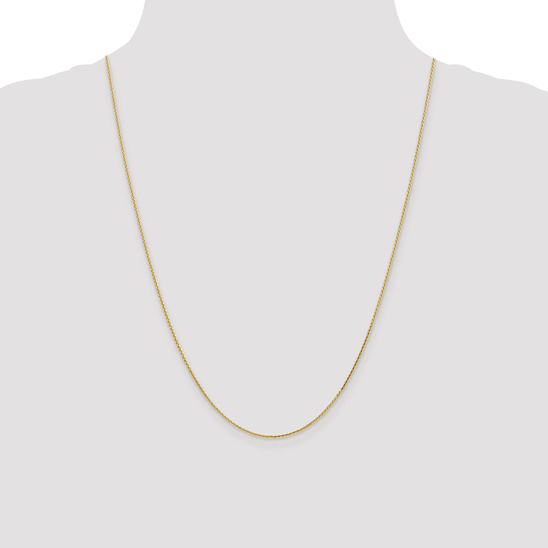 14k Yellow Gold 1.0mm Diamond Cut Wheat Chain