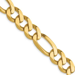14k Yellow Gold 10mm Flat Figaro Chain
