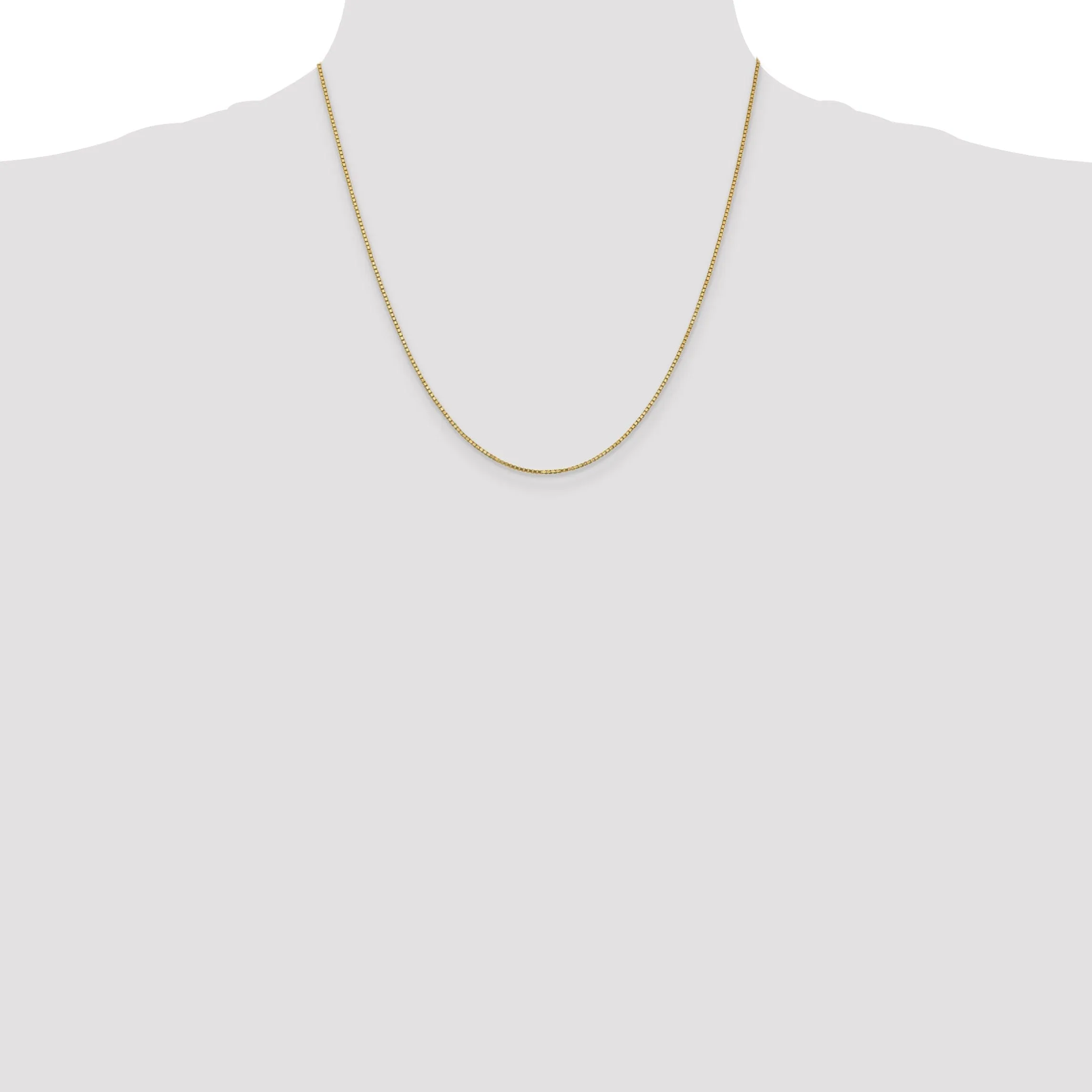 14k Yellow Gold 1.10mm Polish Solid Box Chain