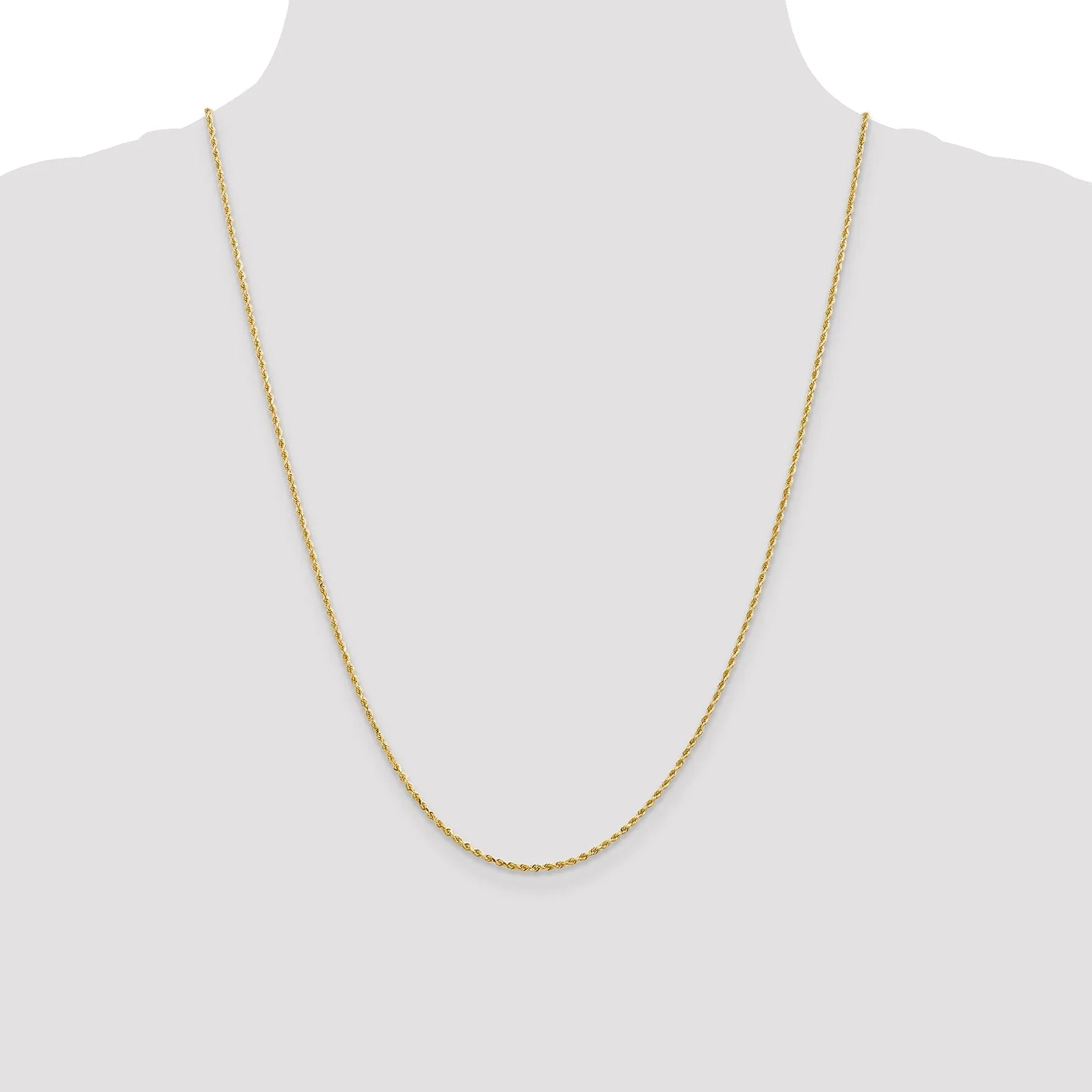 14k Yellow Gold 1.3mm D.C Rope Chain