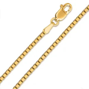 14K Yellow Gold 1.4mm Box Pendant Chain