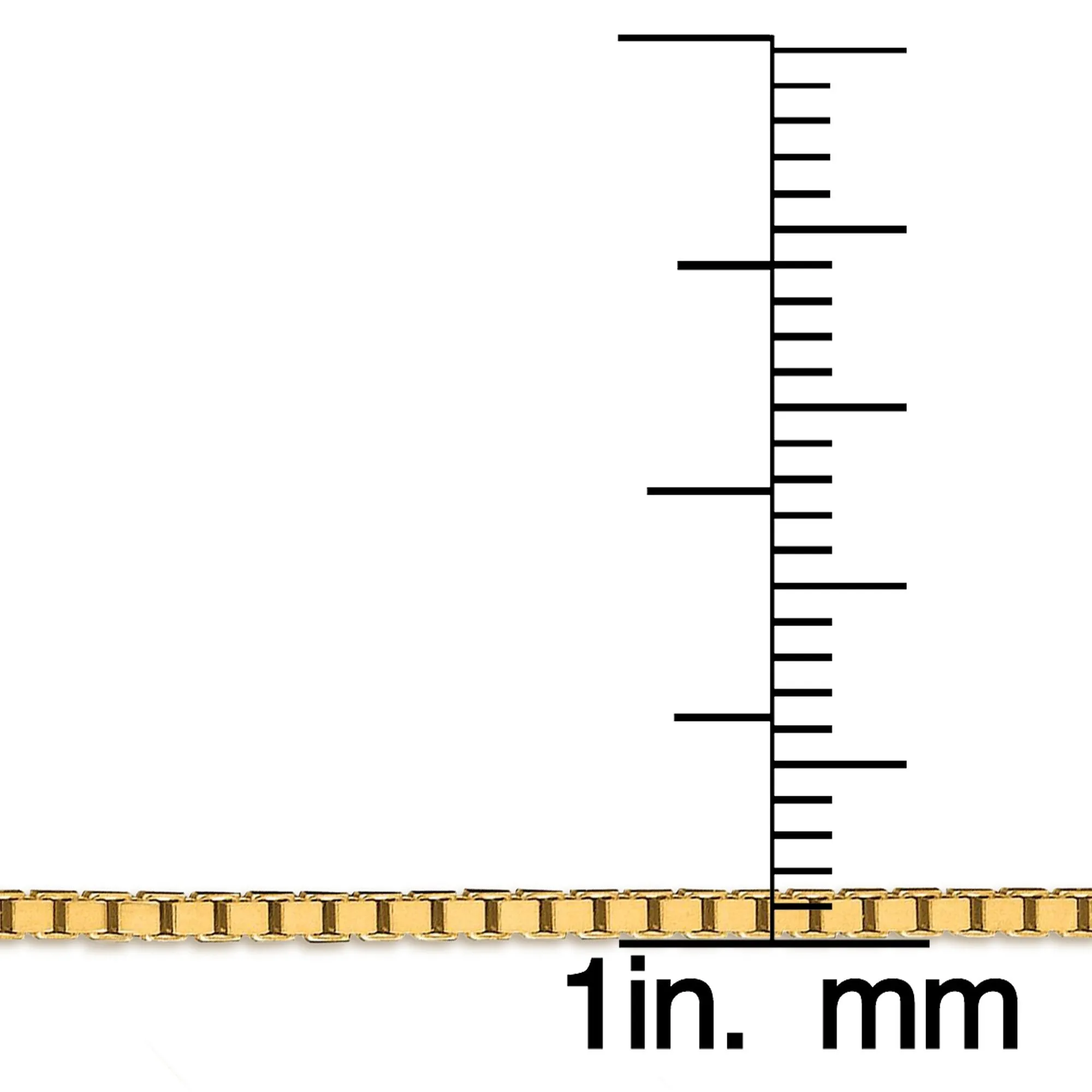 14K Yellow Gold 1.4mm Box Pendant Chain