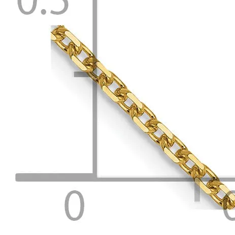 14k Yellow Gold 1.5 mm Diamond Cut Rolo Chain