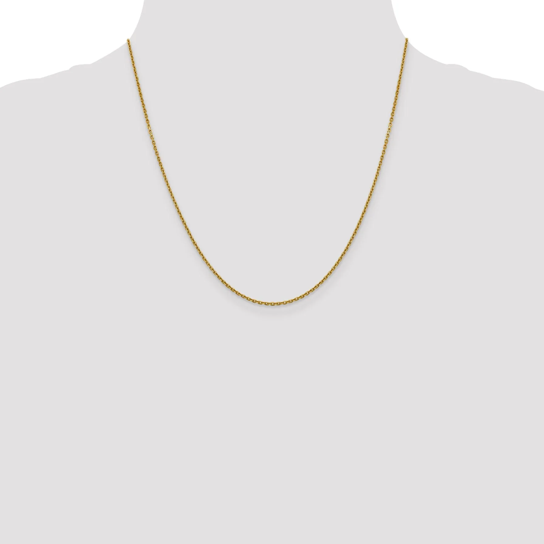 14k Yellow Gold 1.5 mm Diamond Cut Rolo Chain