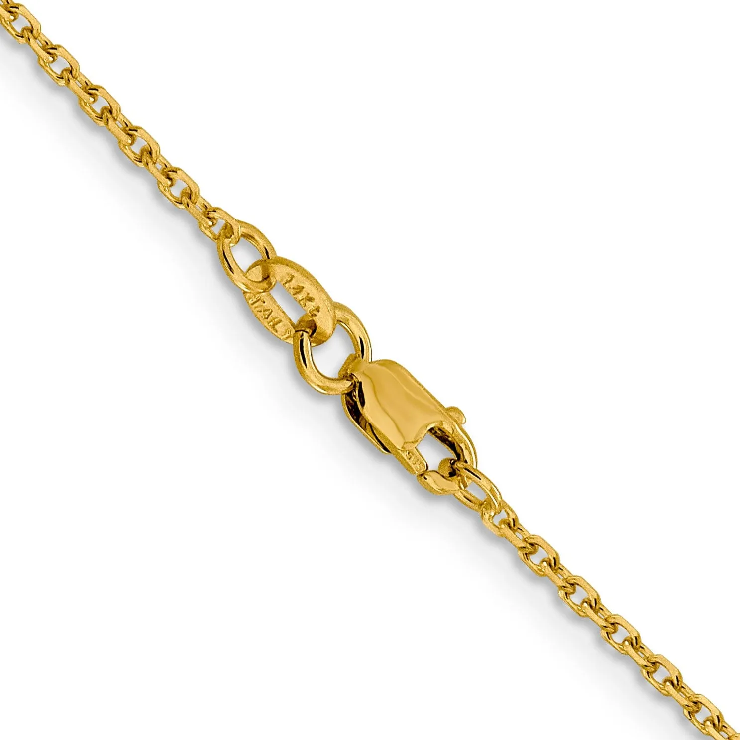 14k Yellow Gold 1.5 mm Diamond Cut Rolo Chain