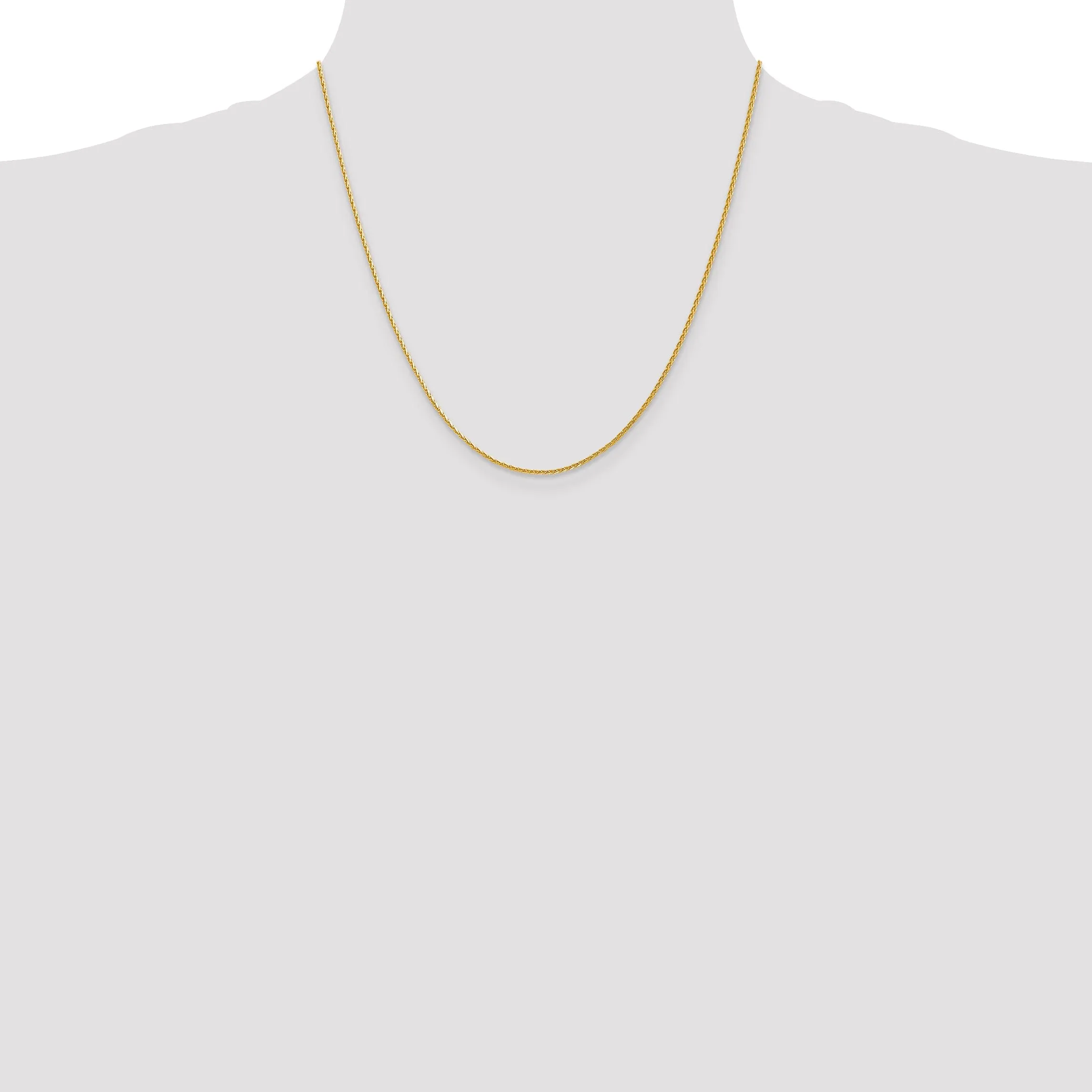 14k Yellow Gold 1.50mm Solid D.C Wheat Chain