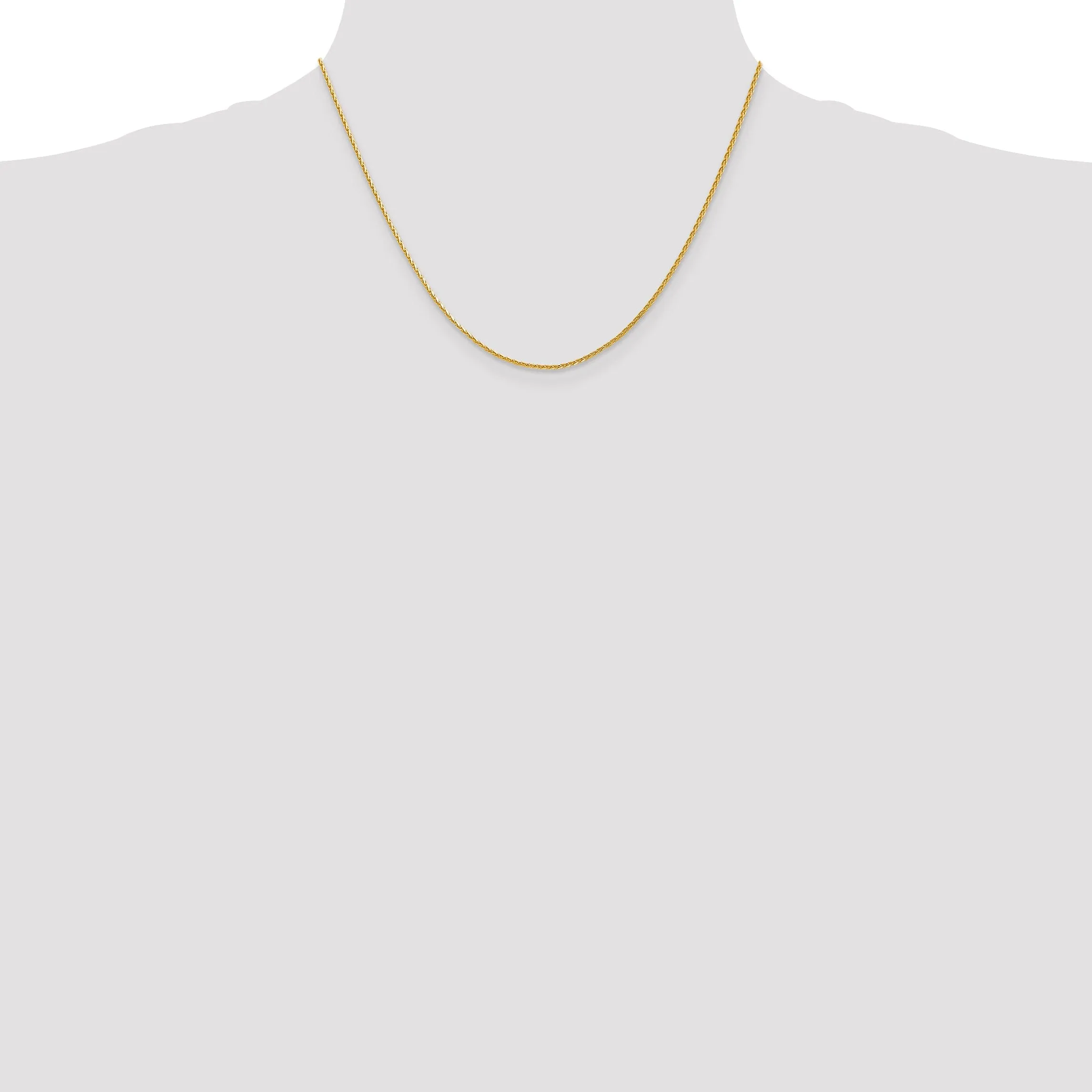 14k Yellow Gold 1.50mm Solid D.C Wheat Chain